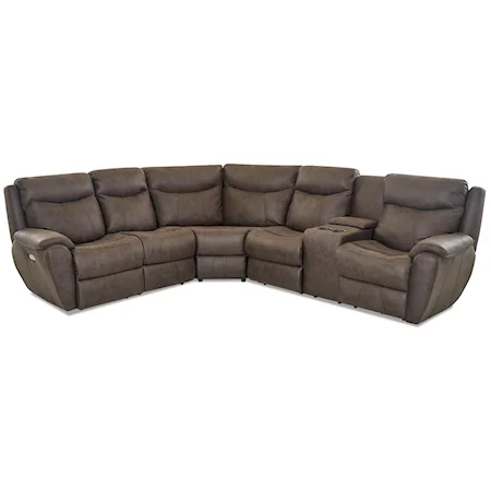 4-Seat Power Reclining Sectional with RAF Console & Power Headrests